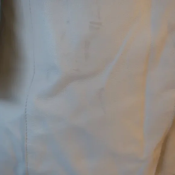 NWD Womens Ecru Chalk White Leather Blazer Jacket 2 * - Picture 12 of 13